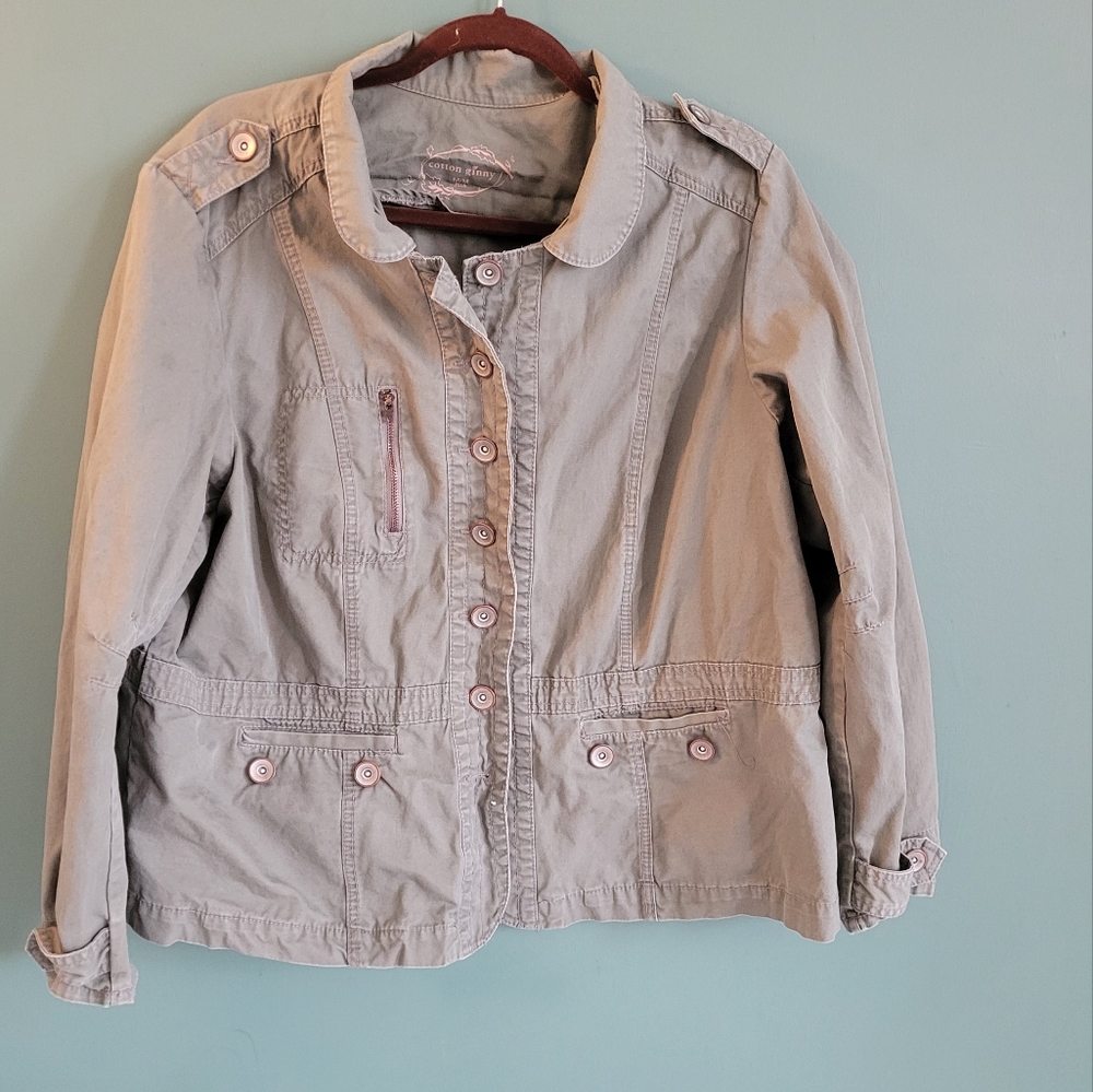 vintage cotton ginny plus military style jacket